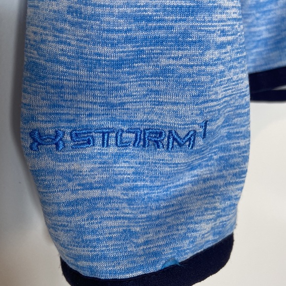 Under Armour Hoodie Swearshirt Size Medium Cold Gear Blue Pocket Thumb Holes - Picture 5 of 9